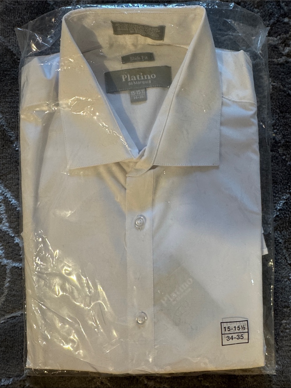 by Marquis Men’s Slim Fit White Dress Shirt